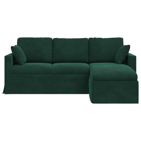 vidaXL Sofa Ciemna zieleń 198 x 134 x 80 cm Aksamit