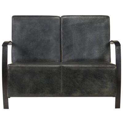vidaXL 2-osobowa sofa, postarzany szary kolor, skóra naturalna