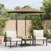 vidaXL Parasol ogrodowy LED, stalowy słupek, taupe, 225x225x212 cm