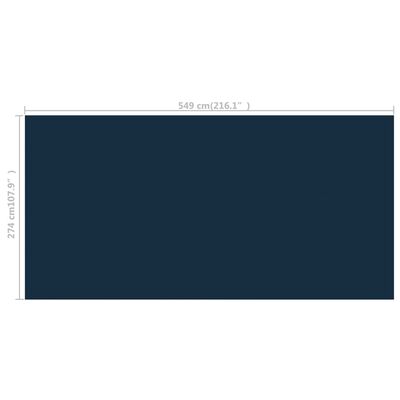 vidaXL Pływająca folia solarna z PE, 549x274 cm, czarno-niebieska
