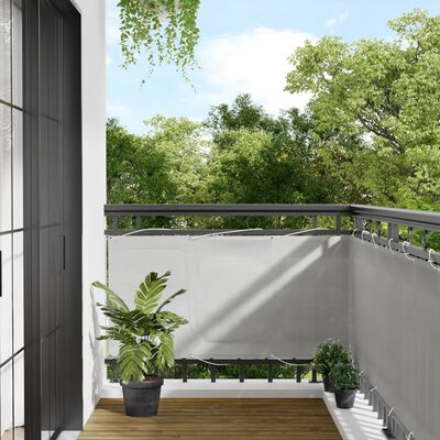 vidaXL Parawan balkonowy, jasnoszary, 75x500 cm, 100% poliester Oxford