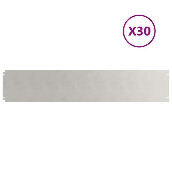 vidaXL Obrzeża trawnikowe 30 szt. 20x103 cm Stal nierdzewna