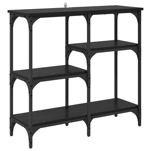 vidaXL Konsola Czarny Dąb 80 x 29 x 75 cm Materiał drewnopochodny