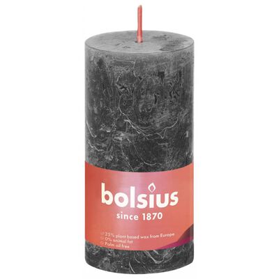 Bolsius Rustykalne świece pieńkowe Shine, 8 szt., 100x50 mm, szare
