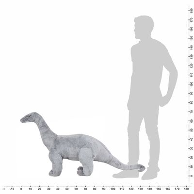 vidaXL Pluszowy brachiozaur, stojący, szary, XXL