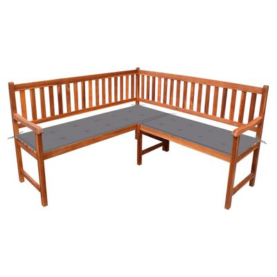 vidaXL Narożna ławka ogrodowa z poduszkami, 150 cm, drewno akacjowe