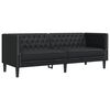 vidaXL Sofa Chesterfield, 3-os., czarna, tapicerowana sztuczną sk&oacute;rą