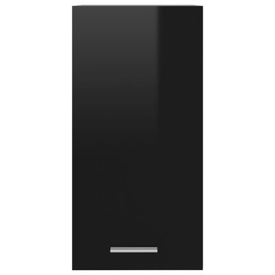 vidaXL Szafka wisząca, wysoki połysk, czarna, 29,5x31x60 cm, płyta