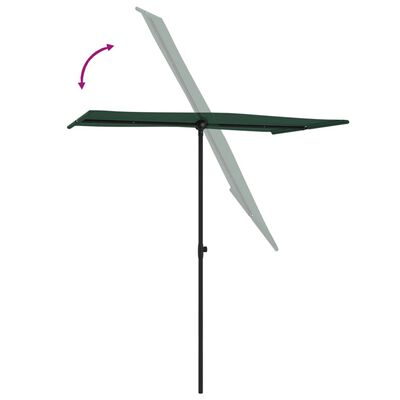 vidaXL Parasol ogrodowy na słupku aluminiowym, 180x110 cm, zielony