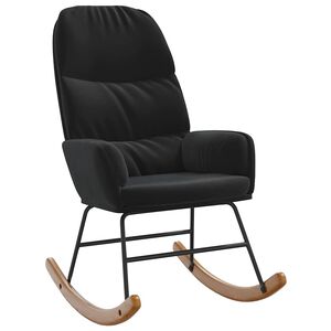 vidaXL Fotel bujany, czarny, tapicerowany aksamitem