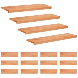 vidaXL Nakładki na schody 16 szt. 100 x 25 x 2 cm Lakier Drewno bukowe