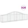 vidaXL Kosze gabionowe, 20 szt, 200x30x40/60 cm, galwanizowane żelazo