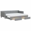 vidaXL Sofa rozsuwana z szufladami, jasnoszara, 80x200 cm, tkanina
