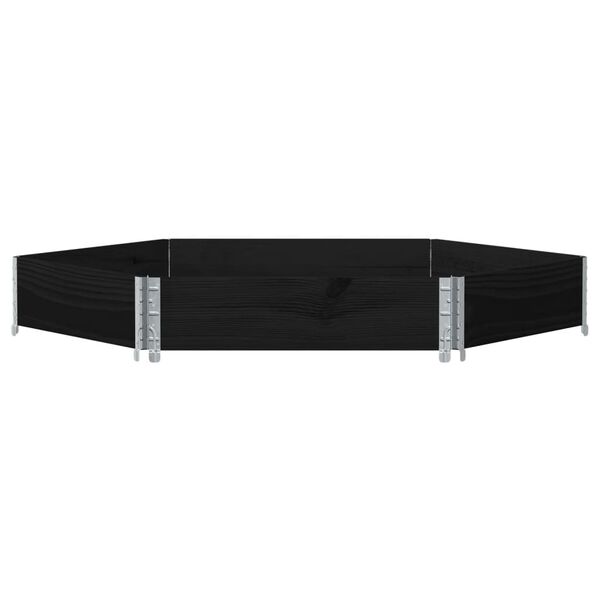 vidaXL Podwyższona donica, sześciokątna, czarna, 160x160 cm, sosnowa