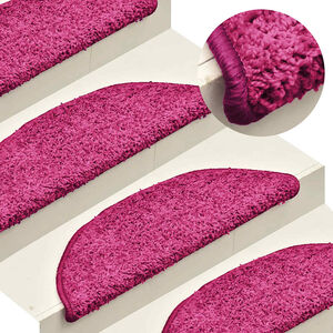 vidaXL Maty na schody 15 szt. 56x17x3 cm r&oacute;żowe p&oacute;łokrągłe
