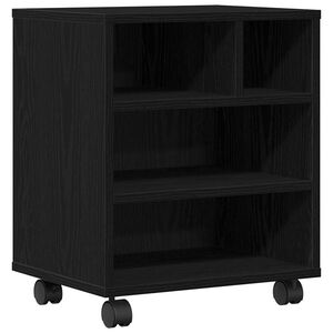 vidaXL Stojak na drukarkę z przechowywaniem Czarny Dąb 41 x 32 x 48 cm