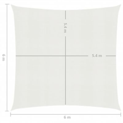 vidaXL Żagiel przeciwsłoneczny, 160 g/m², biały, 6x6 m, HDPE