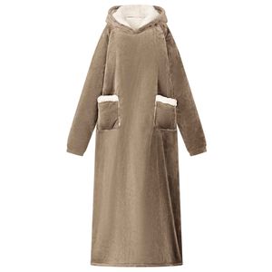 vidaXL Bluza-koc Camel L Fleece i Flanela