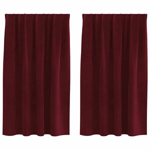 vidaXL Zasłony zaciemniające 2 pcs Czerwone wino 140 x 140 cm Aksamit