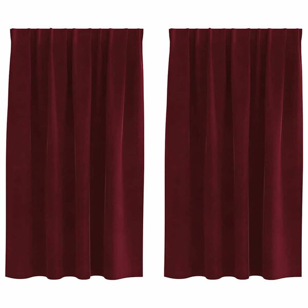 vidaXL Zasłony zaciemniające 2 pcs Czerwone wino 140 x 140 cm Aksamit
