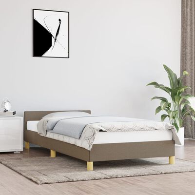 vidaXL Rama łóżka z zagłówkiem, taupe, 80x200 cm, obita tkaniną