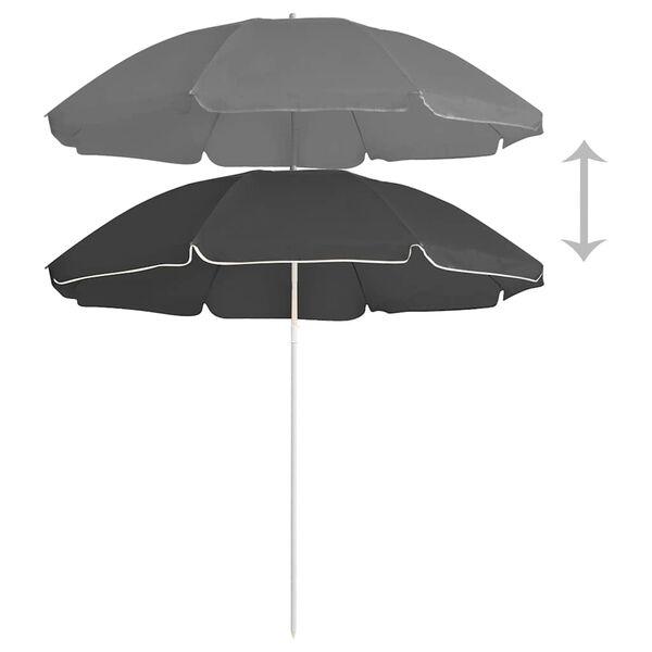 vidaXL Parasol ogrodowy na stalowym słupku, antracytowy, 180 cm