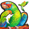 UNIDRAGON 193-częściowe, drewniane puzzle Playful Parrots, M, 44x25 cm