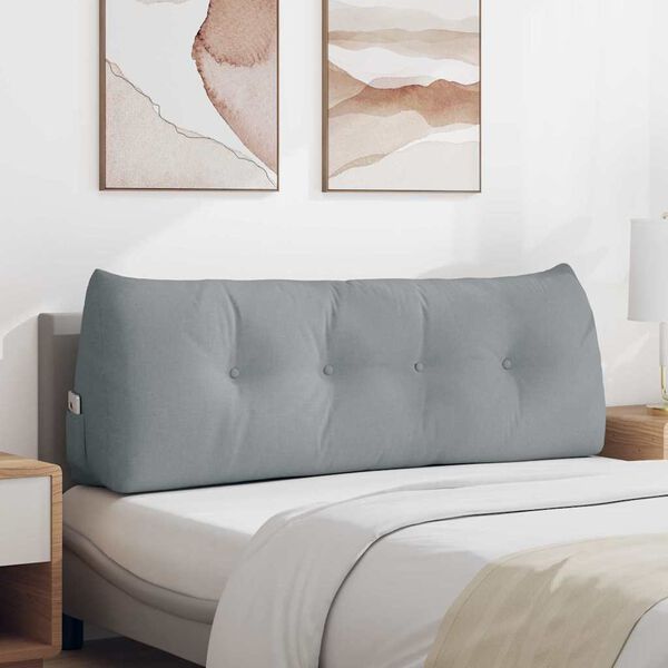 vidaXL Poduszka na plecy Jasnoszary 140 x 24 x 50 cm tkanina