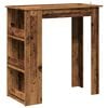 vidaXL Stolik barowy ze schowkiem, stare drewno, 102x50x103,5 cm