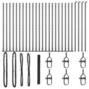 vidaXL Słupek ogrodzeniowy. Szary 50 x 1,6 m (siatka 25 mm) Stal i PVC