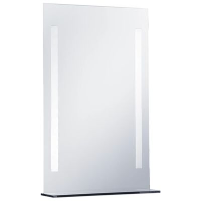 vidaXL Ścienne lustro łazienkowe z LED, z półką, 60 x 80 cm