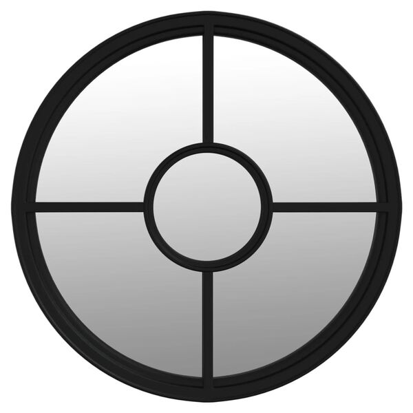 vidaXL Lustro ogrodowe, czarne, 40x4 cm, okrągła żelazna rama