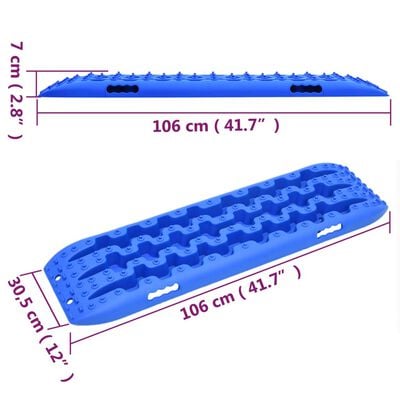vidaXL Trapy, 2 szt., niebieskie, 106x30,5x7 cm, nylon