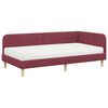 vidaXL Rama ł&oacute;żka narożnego Czerwone wino 90 x 190 cm tkanina