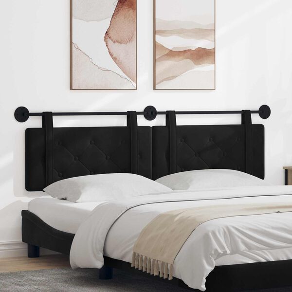 vidaXL Wisząca Głowa Czarny 170 x 55 x 5 cm Aksamit