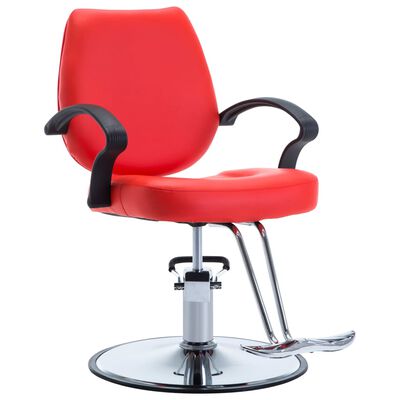 vidaXL Fotel barberski ze sztucznej skóry, czerwony