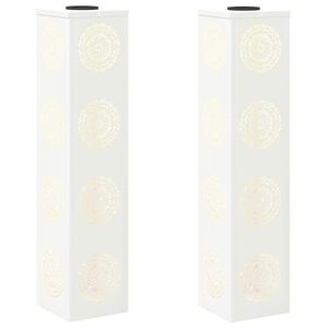 vidaXL Słoneczna LED lampa na ścieżkę 2 szt. Ciepła biel