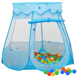 vidaXL Namiot do zabawy z 250 piłeczkami, niebieski, 102x102x82 cm