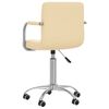 vidaXL Obrotowe krzesło stołowe, kremowe, obite sztuczną sk&oacute;rą
