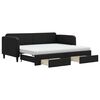 vidaXL Sofa rozsuwana z szufladami, czarna, 90x190 cm, tkanina