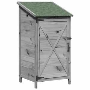 vidaXL Shed ogrodowy Szary 59,5 x 56 x 113,5 cm Drewno Świerkowe