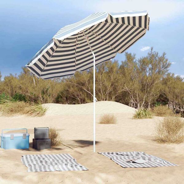 vidaXL Parasol plażowy Niebieski 263 x 263 x 272 cm Poliester i Metal