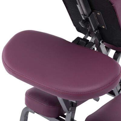 vidaXL Fotel do masażu, sztuczna skóra, burgundowy, 122x81x48 cm