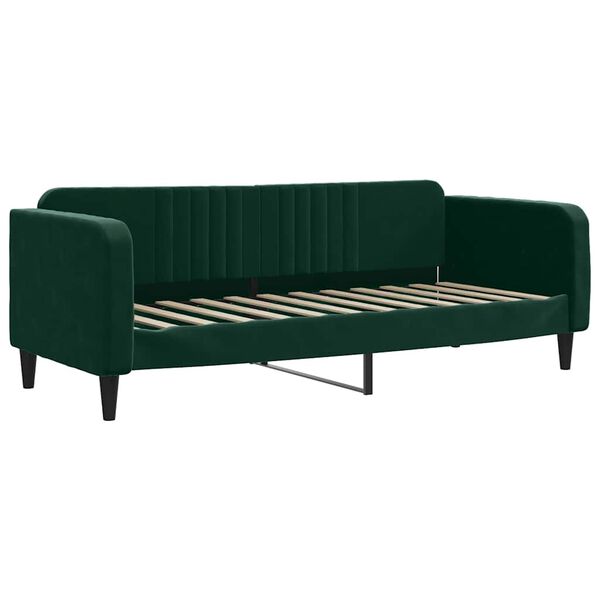 vidaXL Sofa z funkcją spania, ciemnozielona, 80x200cm, obita aksamitem