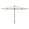 vidaXL Parasol ogrodowy na drewnianym słupku, piaskowy, 400x273 cm