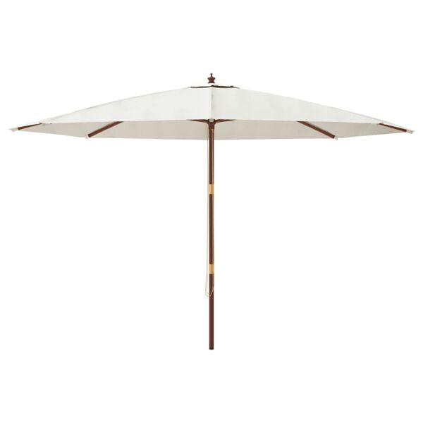 vidaXL Parasol ogrodowy na drewnianym słupku, piaskowy, 400x273 cm