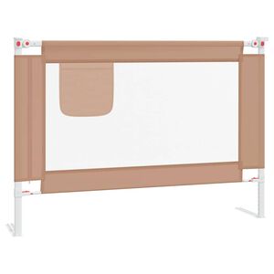 vidaXL Barierka do ł&oacute;żeczka dziecięcego, taupe, 90x25 cm, tkanina