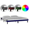vidaXL Rama ł&oacute;żka z LED, czarna, 140x190 cm, lite drewno