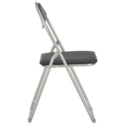 vidaXL Składane krzesła jadalniane, 2 szt., czarne, sztuczna skóra