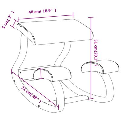 vidaXL Krzesło klęcznik, kremowe, 48x71x51 cm, sklejka brzozowa